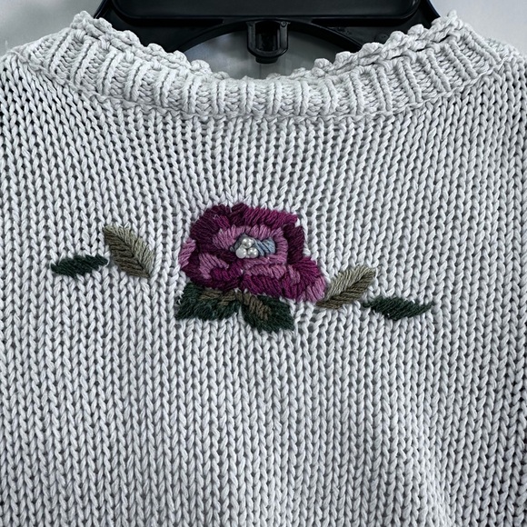 Capacity Petites Cottage Core FloralSweater M Vintage Red Pink Rose Cardigan - Picture 16 of 16